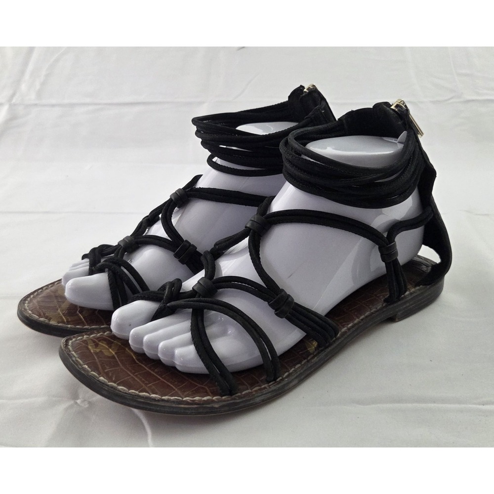Sam Edelman Gladiator Sandals Womens 9 Black Strappy Boho Chic Indie Sleaze